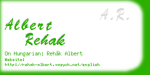 albert rehak business card